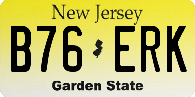 NJ license plate B76ERK