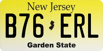 NJ license plate B76ERL