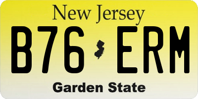 NJ license plate B76ERM