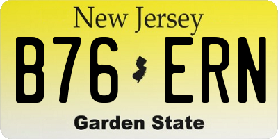 NJ license plate B76ERN