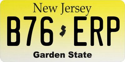 NJ license plate B76ERP