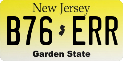 NJ license plate B76ERR