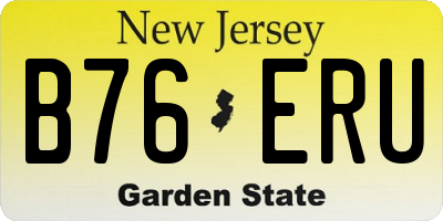NJ license plate B76ERU