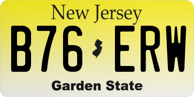 NJ license plate B76ERW