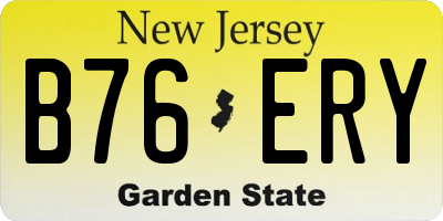 NJ license plate B76ERY