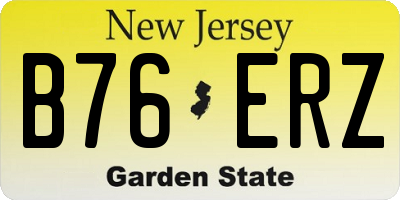 NJ license plate B76ERZ