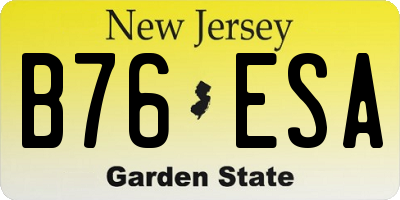 NJ license plate B76ESA