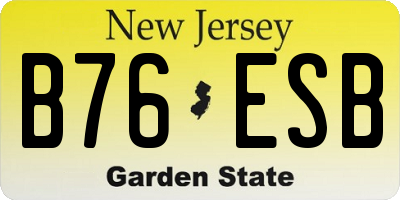 NJ license plate B76ESB