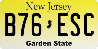 NJ license plate B76ESC