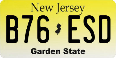 NJ license plate B76ESD
