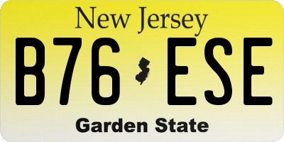 NJ license plate B76ESE