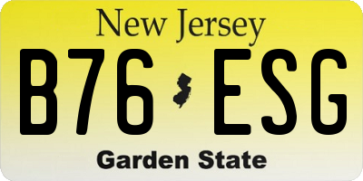 NJ license plate B76ESG