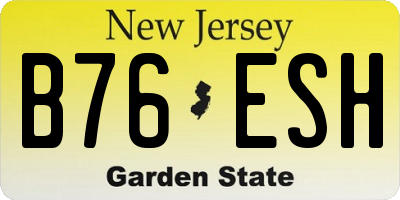NJ license plate B76ESH
