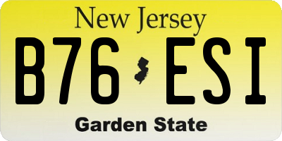NJ license plate B76ESI