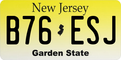 NJ license plate B76ESJ
