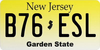 NJ license plate B76ESL