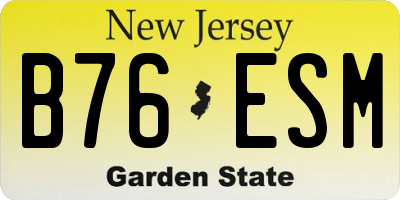 NJ license plate B76ESM
