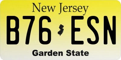 NJ license plate B76ESN