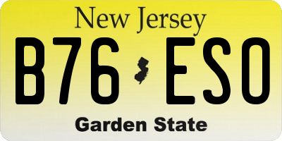 NJ license plate B76ESO