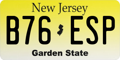 NJ license plate B76ESP