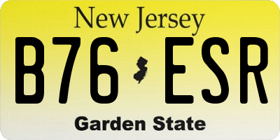 NJ license plate B76ESR