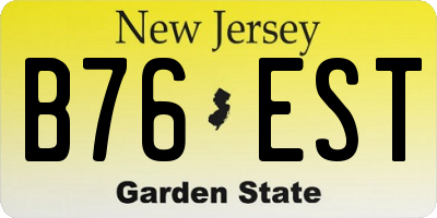 NJ license plate B76EST