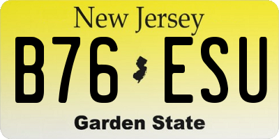 NJ license plate B76ESU