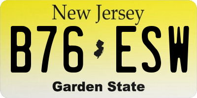 NJ license plate B76ESW