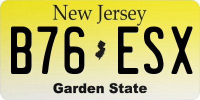 NJ license plate B76ESX