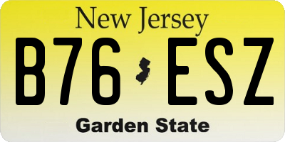 NJ license plate B76ESZ