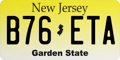 NJ license plate B76ETA