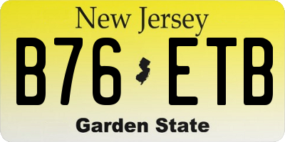 NJ license plate B76ETB