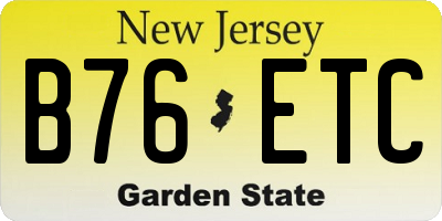 NJ license plate B76ETC
