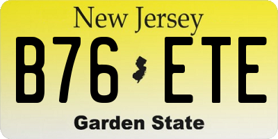 NJ license plate B76ETE