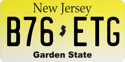 NJ license plate B76ETG