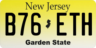 NJ license plate B76ETH