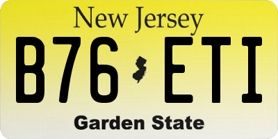 NJ license plate B76ETI