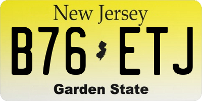 NJ license plate B76ETJ