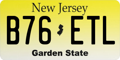 NJ license plate B76ETL