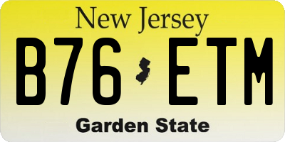 NJ license plate B76ETM