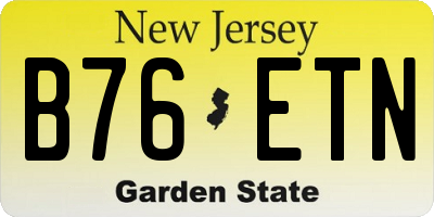 NJ license plate B76ETN