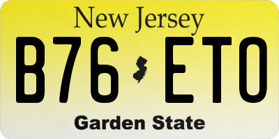 NJ license plate B76ETO