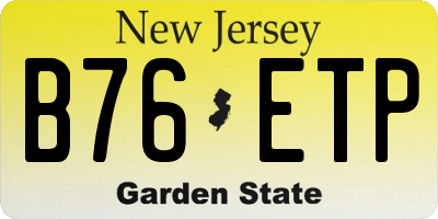 NJ license plate B76ETP