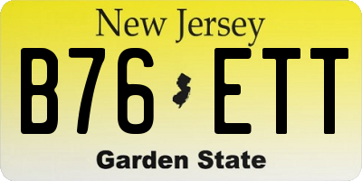 NJ license plate B76ETT