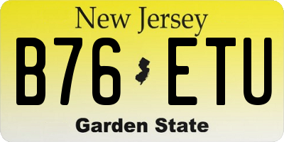 NJ license plate B76ETU