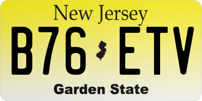NJ license plate B76ETV