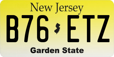 NJ license plate B76ETZ