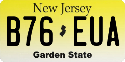 NJ license plate B76EUA