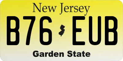NJ license plate B76EUB
