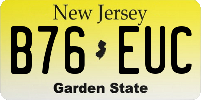 NJ license plate B76EUC